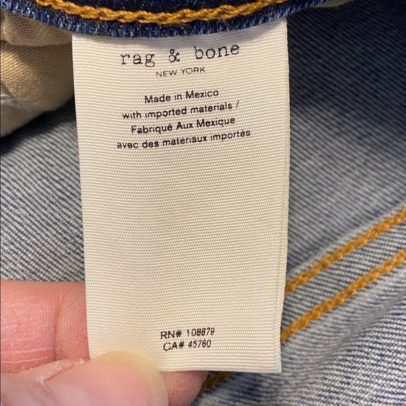 rag & bone Cate mid rise skinny fray hem Zip fly acid wash color Size 29 x 31” - Picture 6 of 14